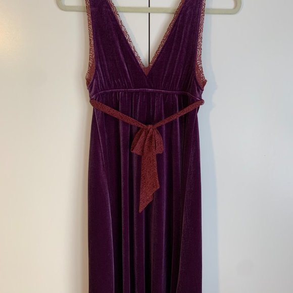 Free People Purple Velvet Empire Dress - Picture 3 of 3